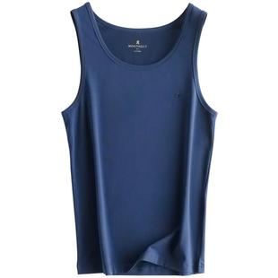 梦特娇棉质背心男士内穿打底跨栏健身运动透气吸汗衫白色吊带夏季