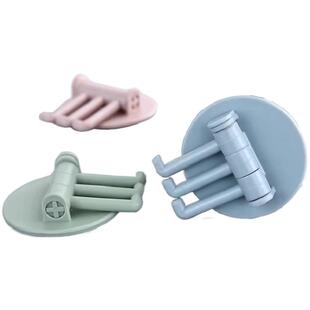 免打孔三分支无痕挂钩粘贴多功能旋转挂钩厨房卫浴墙壁三分叉钩子