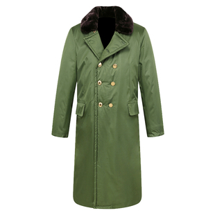 军大衣冬季加绒加厚冷库防寒棉服东北老式军棉大衣男女款劳保棉袄