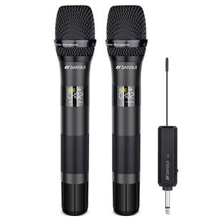 Sansui/山水家用无线话筒麦克风U段调频Ktv专用K歌卡拉OK充电会议