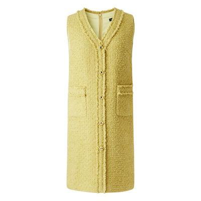 颜域黄色小香风连衣裙