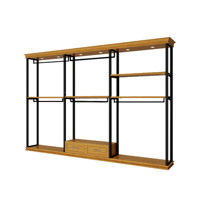 铁裁缝服装店展示架实木货架衣柜