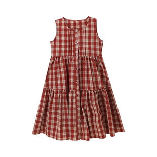 布丁哈鲁童装夏装女童洋气裙子2026夏季新款儿童复古文艺风连衣裙