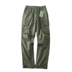 工装裤男宽松多口袋裤春夏季直筒休闲裤纯棉透气户外裤