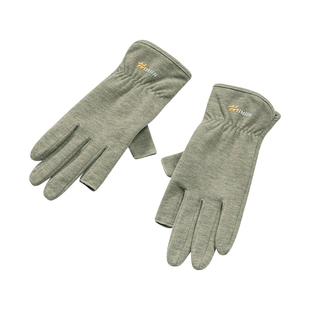 露二指抓绒手套男士秋冬季薄款加绒开车驾驶防滑骑车防风保暖触屏