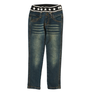 110身高日系儿童牛仔裤松紧腰长裤男童裤子小脚裤高腰有弹力K29