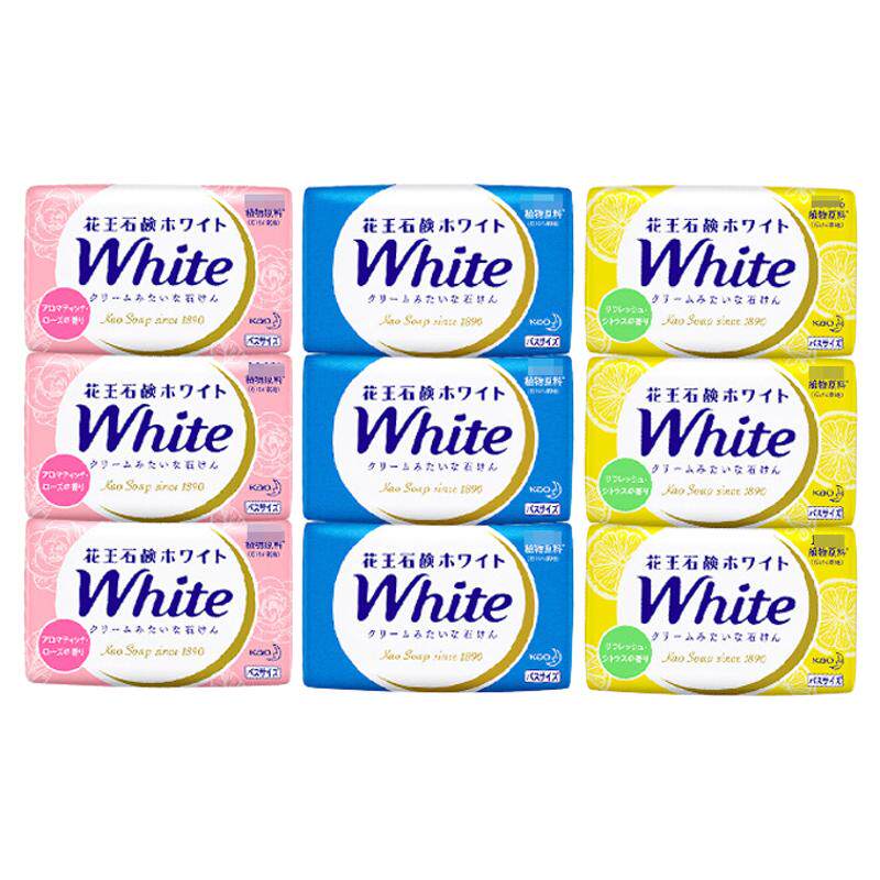 日本进口花王香皂white植物牛奶玫瑰柠檬香洗脸洁面皂沐浴皂肥皂