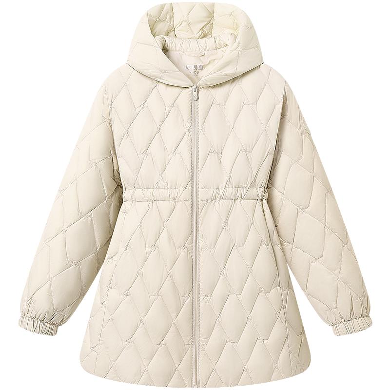 波司登儿童羽绒服秋冬新款女童中长款保暖连帽收腰厚外套蓬蓬裙