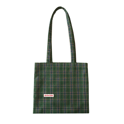 OnOurOwn羊毛格纹斜挎包