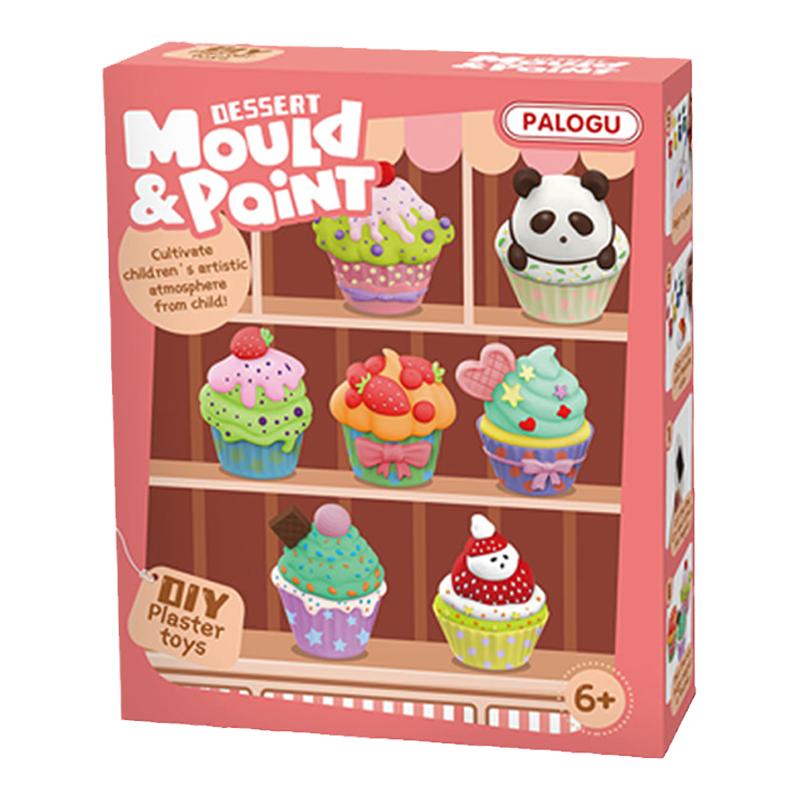 儿童涂颜色diy手工涂色石膏彩绘娃娃冰箱贴画画填色女孩蛋糕玩具