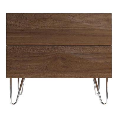 【十年质保】简约黑胡桃木床头柜