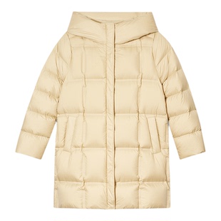 诗篇专选时尚压胶直充鹅绒中长款龟背羽绒服女2025冬款