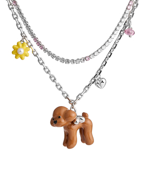 FWISH飞未夕爱心花花泰迪项链