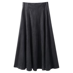 夕蒙2025新款秋冬韩系巨好看裙子高级小众绝美小个子灰色半身裙女