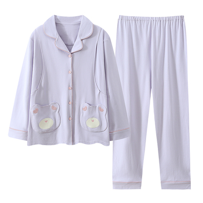 产妇睡衣月子服11月份12产后纯棉全棉吸汗透气哺乳期孕妇睡衣秋冬