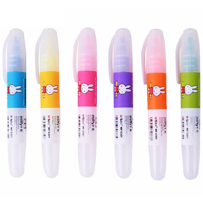 包邮晨光荧光笔MF5301米菲香味6色荧光色标记笔学生用彩色记号笔