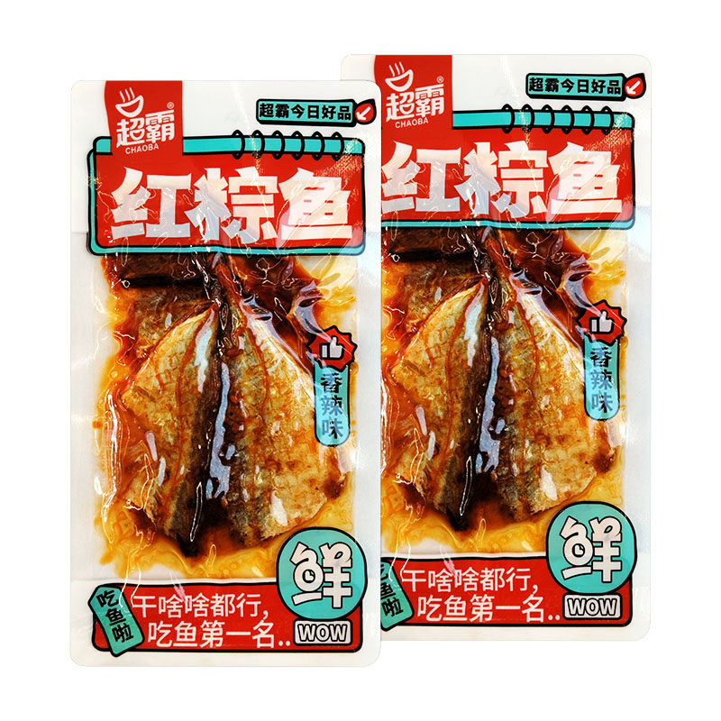 超霸红棕片片鱼湖南风味休闲麻辣食品即食海味熟食香辣鱼仔小零食