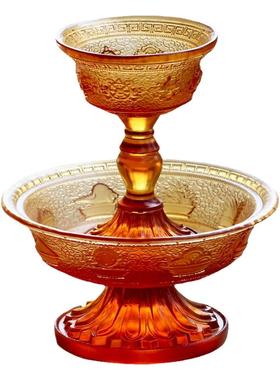 古法琉璃护法杯八吉祥供杯摆件