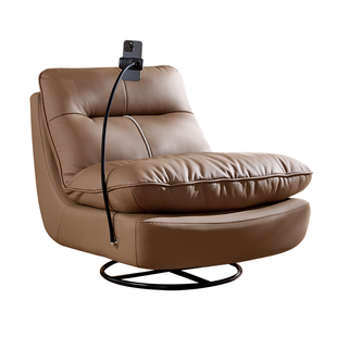 菲尚丽家单人沙发椅可旋转客厅舒适懒人休闲椅意式小户型阳台躺椅