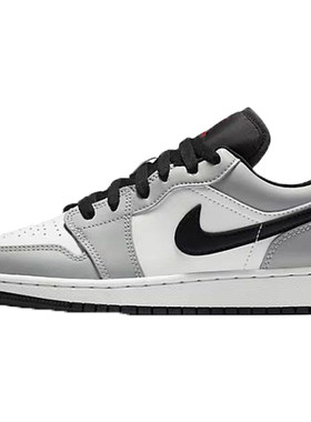 正品JORDAN1白灰脚趾低帮板鞋