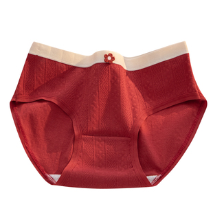 芬腾红色内裤女生2025新款纯棉女士7a级抗菌中腰本命年结婚三角裤