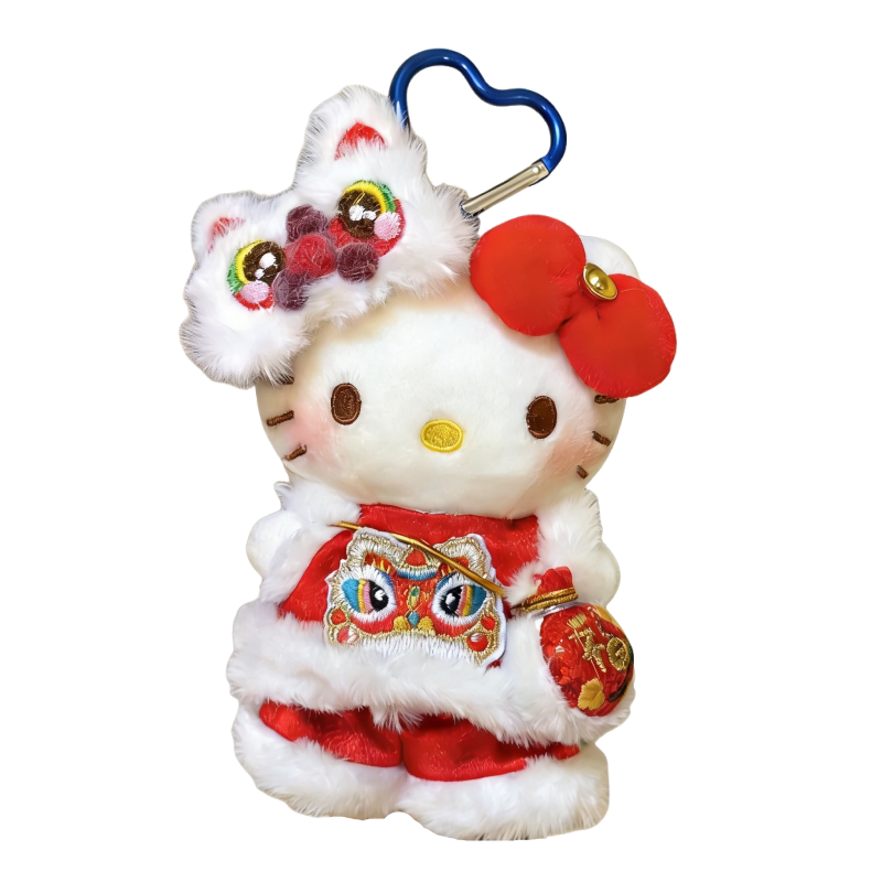 正版新年限定醒狮HelloKitty包挂件卡通毛绒可爱玩偶凯蒂猫钥匙扣