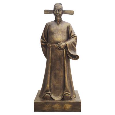 古代清官海瑞铜像黄学伊玻璃钢仿铜雕塑定制朝廷大臣皇上雕像定做
