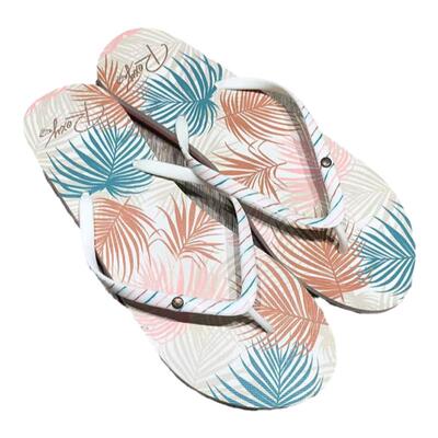 现货ROXY条纹凉拖鞋简约平跟