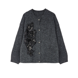 清货女装外套秋冬新款韩版开衫宽松bling亮晶晶毛衣针织衫上衣潮