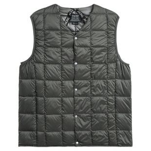 TAION 25秋冬新品经典简约可收纳休闲保暖800蓬白鸭绒V领羽绒马甲