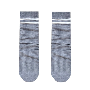韩系二道杠羊毛袜子女秋冬保暖简约日系中筒袜纯棉可爱纯色堆堆袜