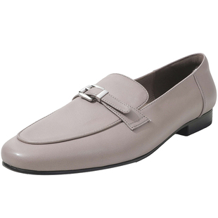 原野Yuanye●弹指芳华！复古金属扣乐福鞋女做旧小皮鞋女平底单鞋