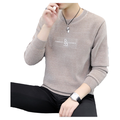 男士内搭一体绒针织打底衫加绒