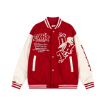 Amoeba美式复古马年限定重工刺绣植绒棒球服夹克男女春季新款外套