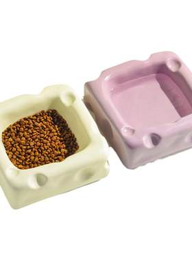 奶酪陶瓷碗防打翻狗粮碗猫食盆