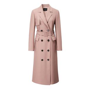 颜域中长款西装领英伦风衣春装女2026年新款气质外衣粉色大衣外套