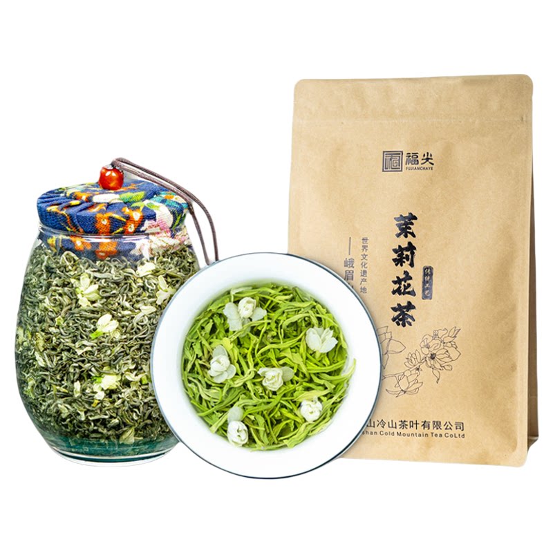 2026新茶轩窗飘雪茉莉花茶叶四川峨眉山特产特级花毛峰浓香型散装