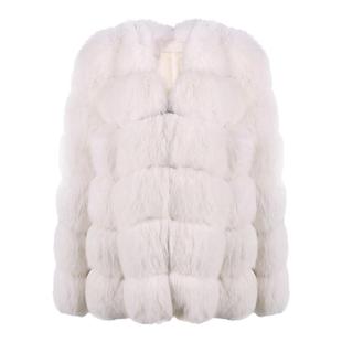 DeesseSicile 7折初雪月光白狐狸毛皮草秋冬时髦小资洋气显贵外套