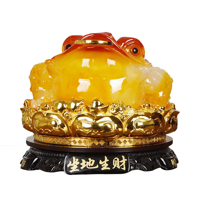 金蟾坐地生财店铺开业聚宝摆件