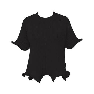 干爽挺括下摆毛织上衣