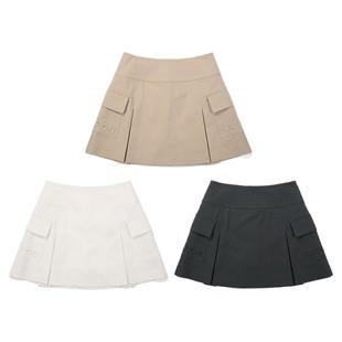 25春夏季韩国MALBON高尔夫球服裙子中腰工装褶皱运动A字半身短裙