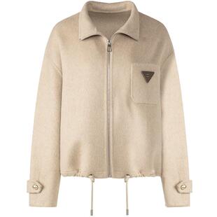 LAGOGO降落伞休闲复古毛呢厚外套女拉谷谷2025冬新款绵羊毛短大衣