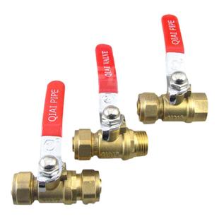 铝塑管黄铜卡套球阀铜太阳能等径开关 1216/1620球阀直通内牙活接