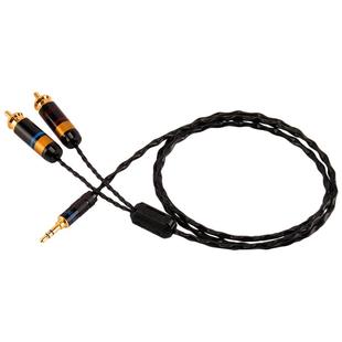 日本古河纯银3.5mm转双莲花音频线一分二RCA头电脑功放1分2音响线