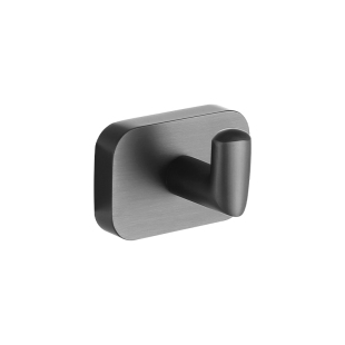 枪灰色全铜免打孔浴室单个挂钩卫生间壁挂件收纳毛巾浴巾门后衣帽