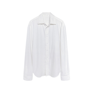 LUNA“时间痕迹”身板修身落肩款亲肤纯色原棉纱时装衬衫