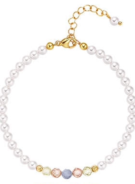 水晶珍珠手链女轻奢精致叠戴手串