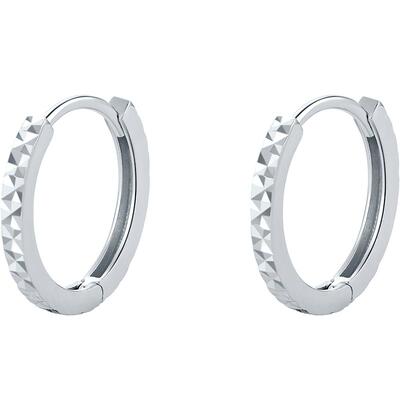 周六福珠宝铂金圆环耳环