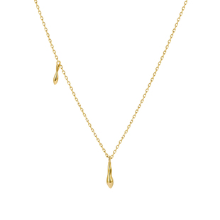 Baitier白提新中式18K黄金箭簇吊坠项链女小众轻奢极简素金锁骨链