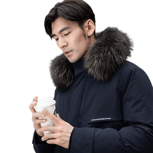 【大保温舱】VICUTU/威可多羽绒服男冬季中长款商务鹅绒服水晶灰